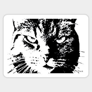 ANGRY CAT POP ART - BLACK & WHITE Sticker